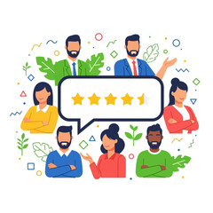 Boost your business with glowing customer reviews, showing trust, satisfaction, and growth potential in a modern design