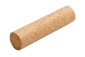 Natural cork stopper for wine bottle isolated on transparent background. Wine cork isolated on white background.