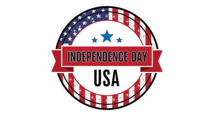 American flag wreath independence day text emblem celebration graphic isolated on transparent background