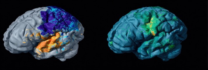 Detailed Brain Scan Showing Activity Patterns in Different Regions During Cognitive Tasks