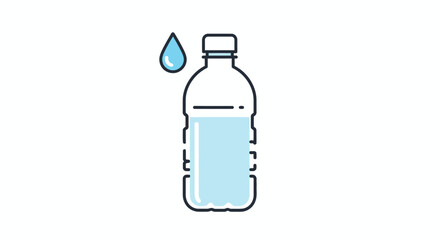Refreshing hydration: a minimalist water bottle illustration promoting health and wellness