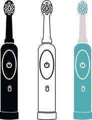 electric toothbrush icon. electric toothbrush with bristle on head sign. tooth care symbol. flat style.