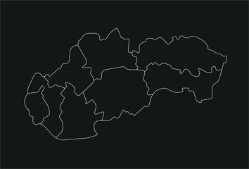Slovakia map outline vector illustration infographic