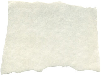 Obraz premium White real torn crumpled tracing paper for used as background or backdrop. Beige, creamy, ecru, ivory rice washi paper with torn edges for DIY projects, scrapbooking, paper collage making
