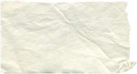 Crumpled tracing realistic white paper with torn edges. Rice washi paper for DIY projects, scrapbooking and collage