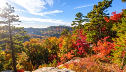 Autumn vista from a mountain top