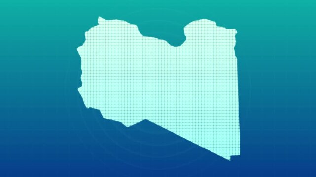 Libya map animation, Glowing neon Libya map animation background. country territory outline animation. Digital country outline icon for geography

