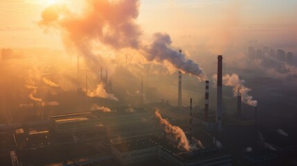 Industrial Pollution & Environmental Impact: Smokestacks, Smog, and Global Warming in City Skies