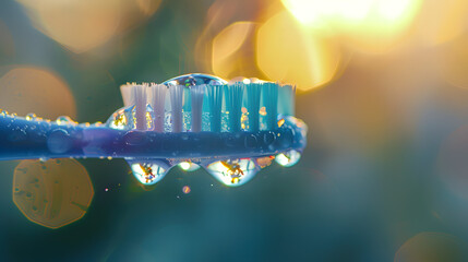 A toothbrush on a wet surface..