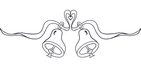 Chrismas two bell of love illustration infinity