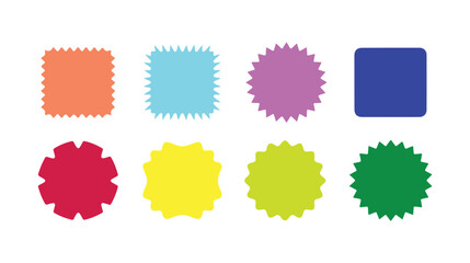 Set of wave frame icons. Rectangular line frame with wavy edges