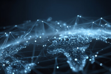 Obraz premium Global Connectivity: A captivating illustration of a global network, illuminated with glowing nodes and interconnected lines. representing the digital age and the seamless flow of data.