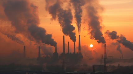 Industrial Pollution & Environmental Impact: Smokestacks, Smog, and Global Warming in City Skies
