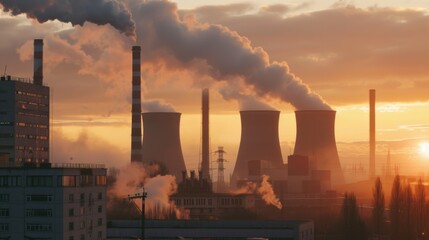 Industrial Pollution & Environmental Impact: Smokestacks, Smog, and Global Warming in City Skies