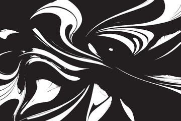 Abstract Black and White Fluid Motion Wave Art