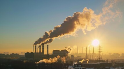 Industrial Pollution & Environmental Impact: Smokestacks, Smog, and Global Warming in City Skies