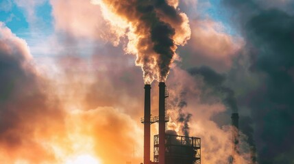 Industrial Pollution & Environmental Impact: Smokestacks, Smog, and Global Warming in City Skies