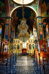 Obraz premium Innenansicht der St. Barbara Kirche in Kampos-Messenien (Kardamyli), Peleppones- Griechenland