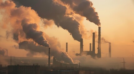 Industrial Pollution & Environmental Impact: Smokestacks, Smog, and Global Warming in City Skies