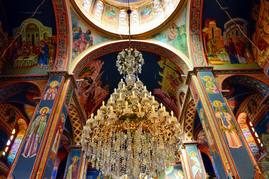 Innenansicht der St. Barbara Kirche in Kampos-Messenien (Kardamyli), Peleppones- Griechenland