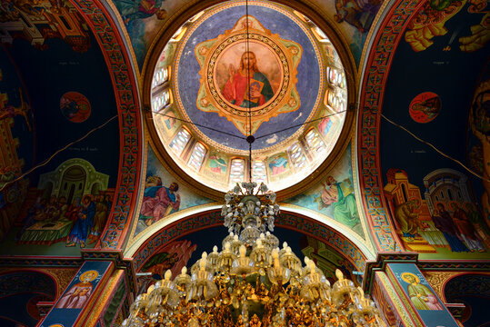 Innenansicht der St. Barbara Kirche in Kampos-Messenien (Kardamyli), Peleppones- Griechenland