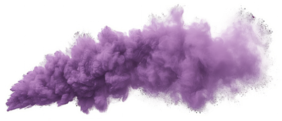 Purple crushed pigment powder explosion isolated