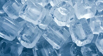 Arctic Chill Pile of Sparkling Ice Cubes Fresh with clear and cool.