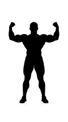 Black silhouette of a muscular man