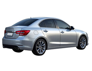 Obraz premium Modern Sedan Side View, Isolated on White Background
