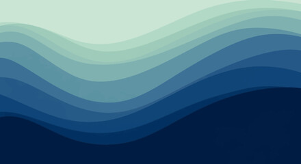 Abstract gradient background showcasing layered waves in shades of blue and light green