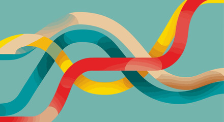 Abstract flowing lines with soft color gradients create a vibrant and dynamic vector graphic