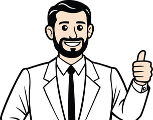 Businessman with Thumbs Up Illustration
