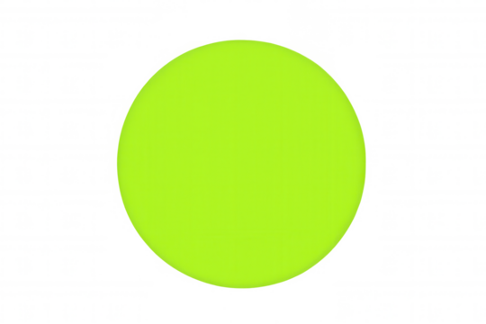 Lime green circle sticker shape on transparent background, neon abstract graphic design element
