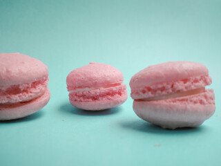 macaroon on a blue pastel background