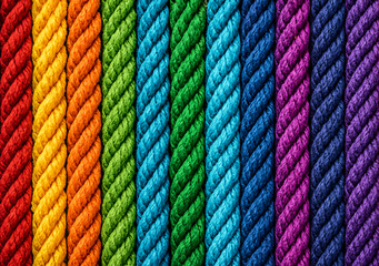 colourful rope or strings woven background