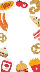 Food doodle frame design element