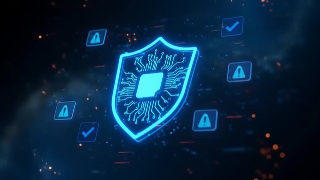 Cybersecurity Shield - Digital Protection and Data Security Visualization.