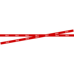 Red Sale Tape Banner Set – Vector Promotional Ribbon for Discount, Offer, and Marketing Design