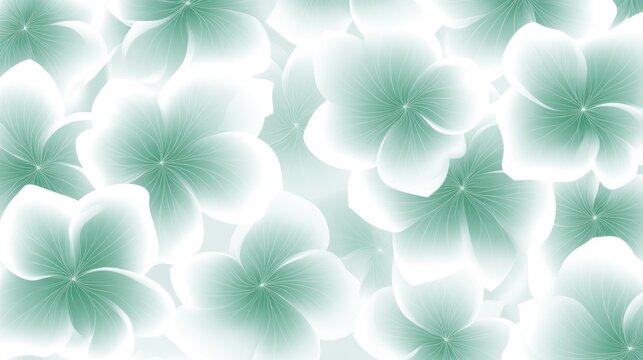 Delicate floral pattern, soft mint and white blossoms