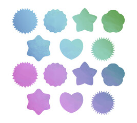 パステルカラーの星形・ハート・丸形などかわいいシェイプ素材コレクション｜パステル,ハート,星形,丸,柔らかい色合い,カラフル