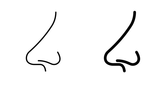 A nose icon is a simplified, graphic representation of a human nose used in digital interfaces and art to symbolize various functions, including the sense of smell, breathing, or respiratory health