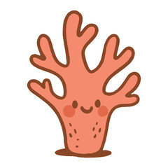 Obraz premium Cute coral cartoon illustration vector