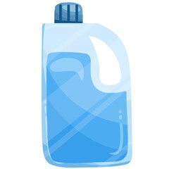 Blue Liquid Detergent in Plastic Bottle Illustration