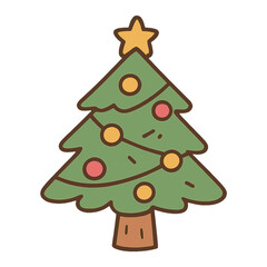 Festive Christmas tree illustration vector