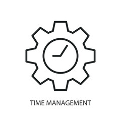 Time management thin line vector icons.