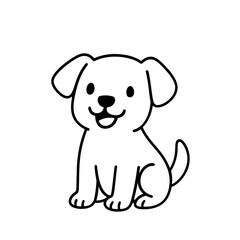 Fototapeta premium Cute cartoon puppy illustration vector