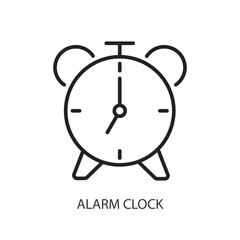 Alarm clock thin line vector icons.