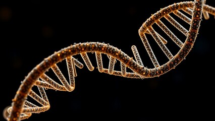 A DNA helix woven from mathematical formulas, entwining all known life within its spiral.