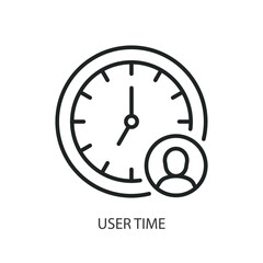 User time thin line vector icons.