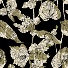 flower texture pattern mix leaves